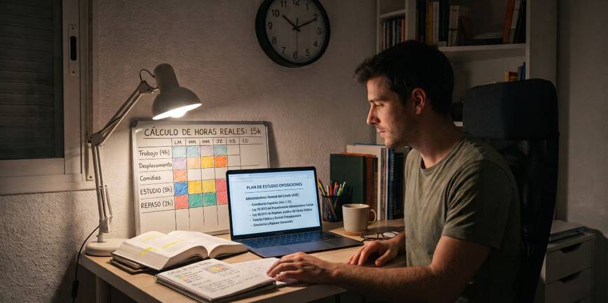 Cómo opositar mientras trabajas: plan de estudio realista
